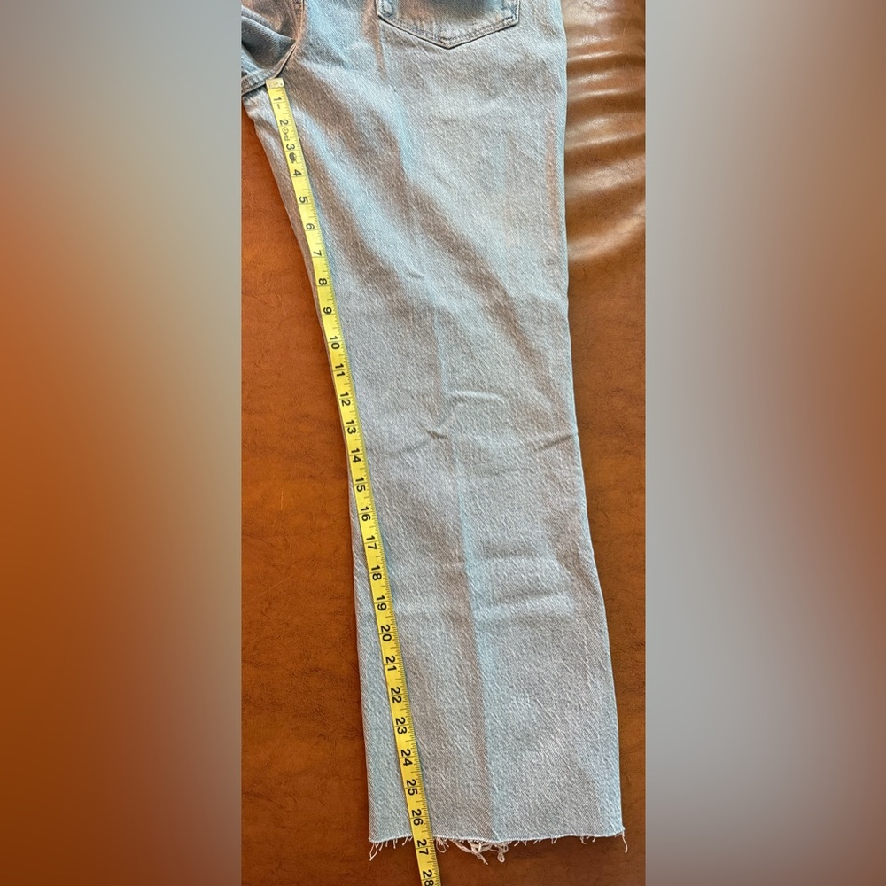 FRAME Le Super High Crop Bootcut Jeans Distressed Raw Hem Size 31 NWT $320 MSRP - Picture 7 of 10